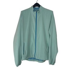 Mens Peter Millar Crown Sports Teal Full Zip Lightweight Golf Jacket Large